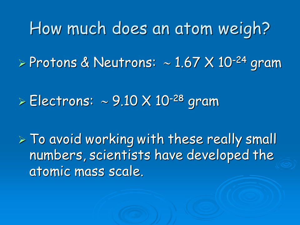 How much does an atom weigh.