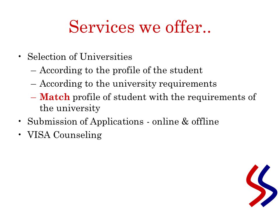 Services we offer..