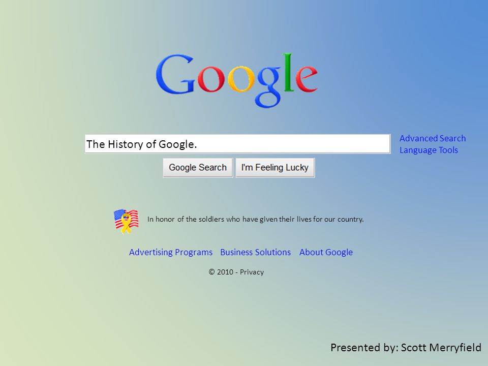 The History of Google.