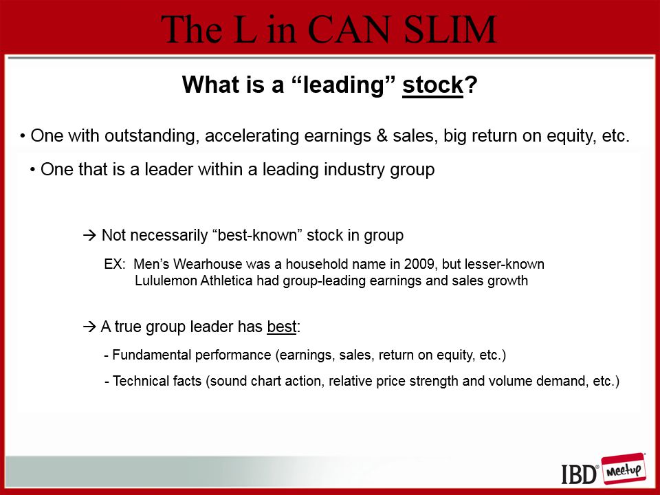The L in CAN SLIM