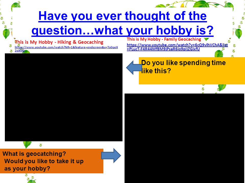 Have you ever thought of the question…what your hobby is.