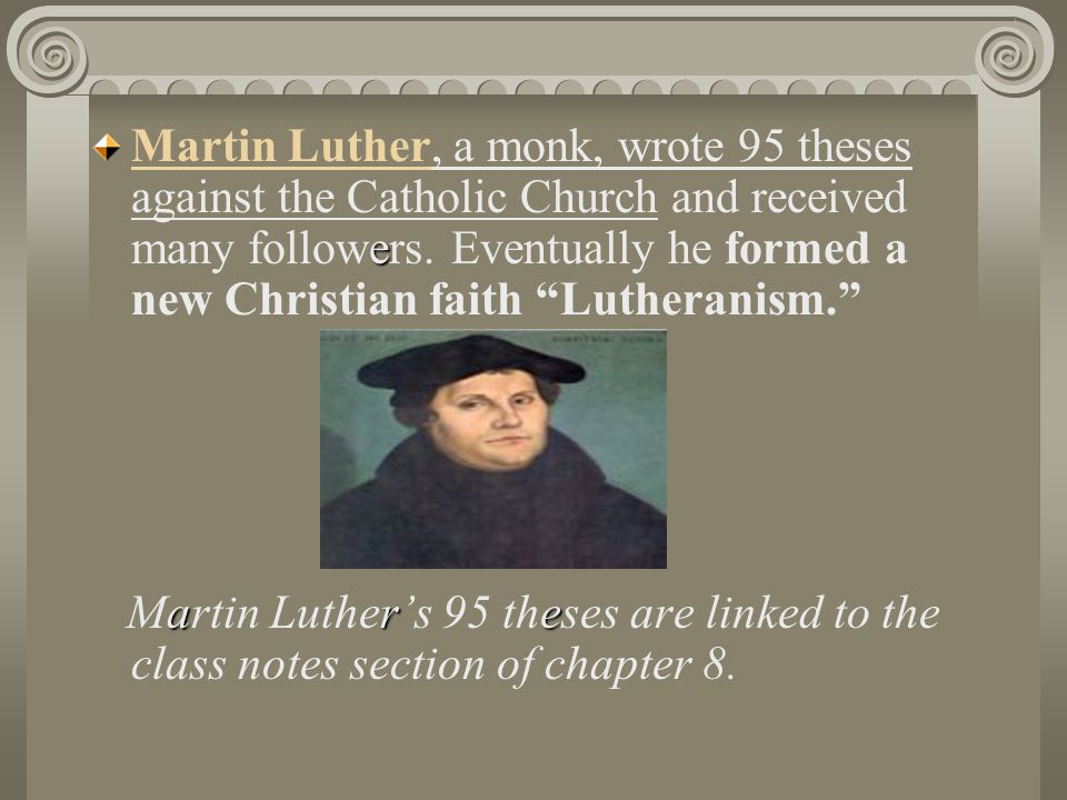 martin luther the father of protestantism The protestant reformation was the 16th-century religious, political, intellectual and cultural upheaval that splintered catholic europe, setting in place the structures and beliefs that would define the continent in the modern era in northern and central europe, reformers like martin luther, john. martin luther the father of protestantism The protestant reformation was the 16th-century religious, political, intellectual and cultural upheaval that splintered catholic europe, setting in place the structures and beliefs that would define the continent in the modern era in northern and central europe, reformers like martin luther, john.