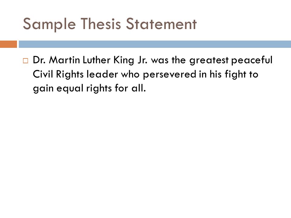 thesis martin luther king