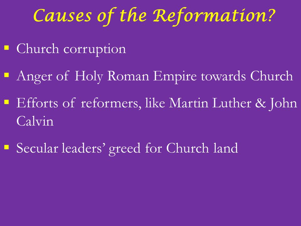 Essay on the causes and effects of the protestant reformation