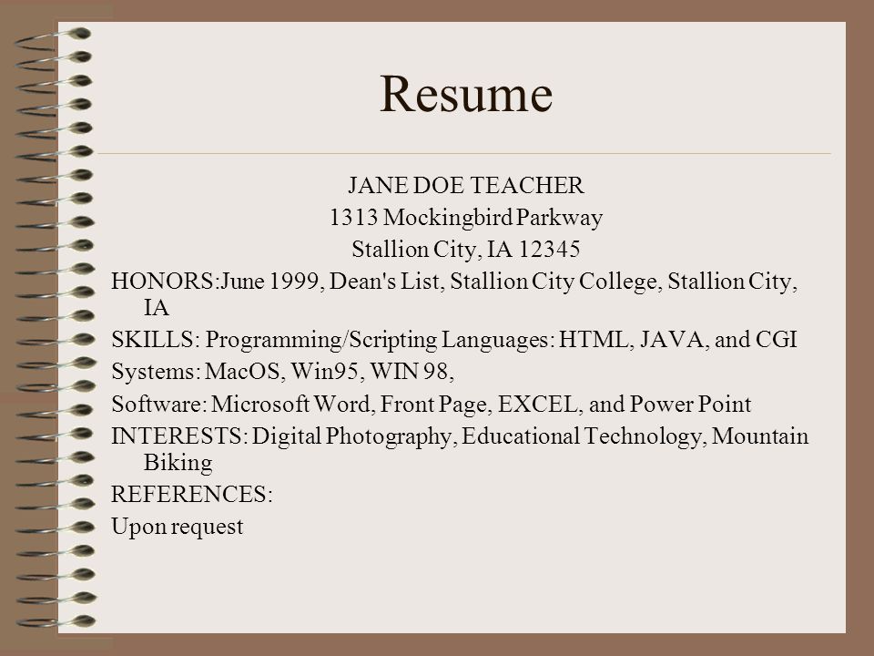 portfolio first page