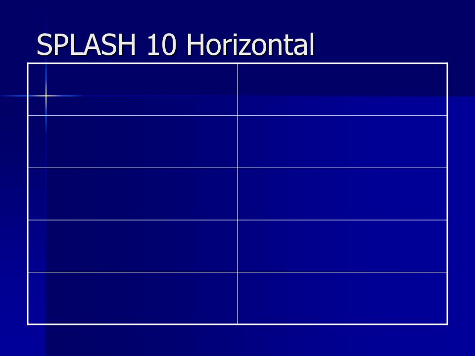 SPLASH 10 Horizontal