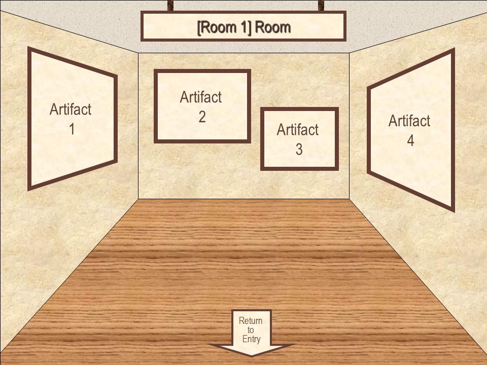 Room 1 Return to Entry Artifact 1 Artifact 4 Artifact 2 [Room 1] Room Artifact 3