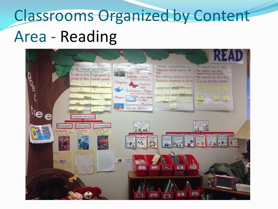 Classrooms Organized by Content Area - Reading