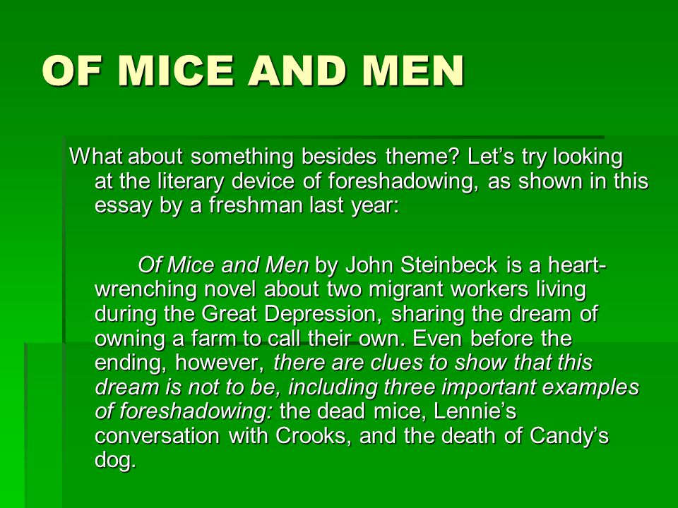 of mouse and man essay the dream of mouse and man essay the dream