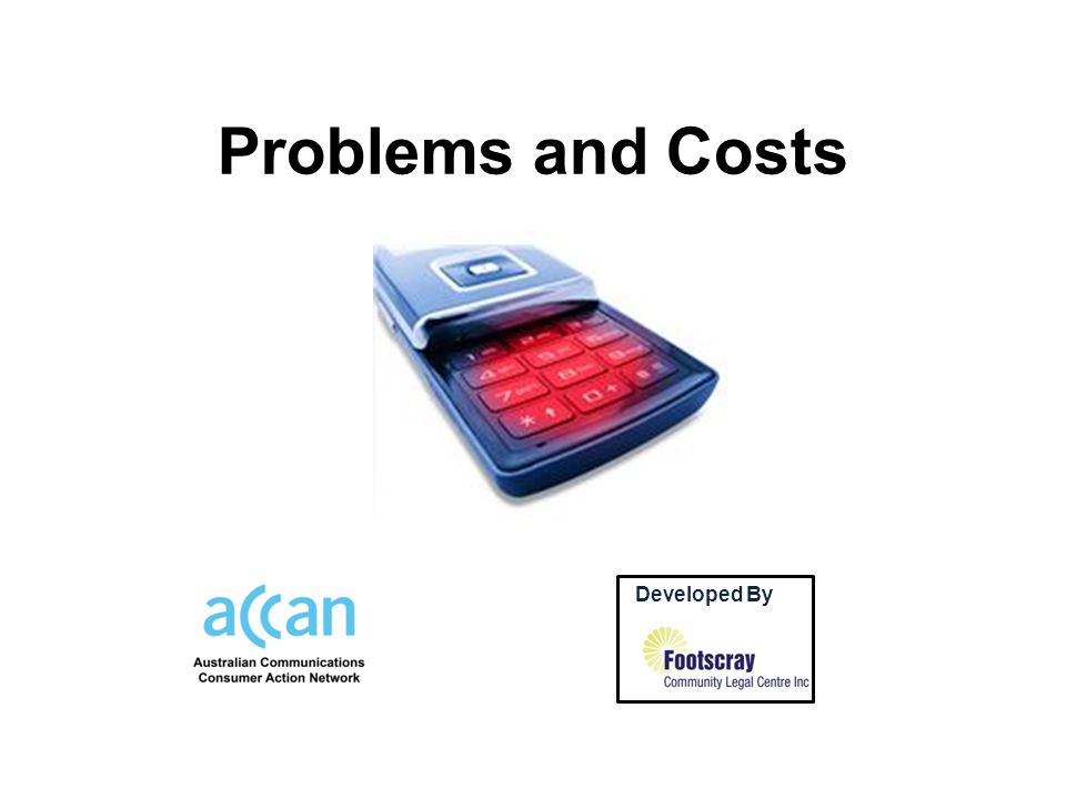Problems and Costs Developed By by
