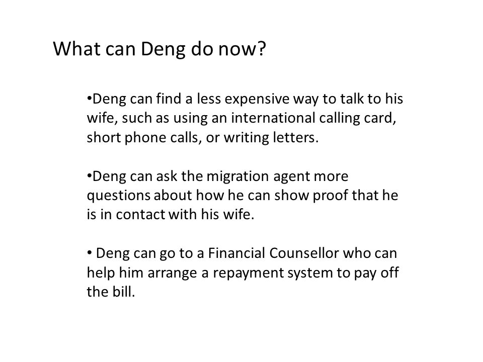 What can Deng do now.