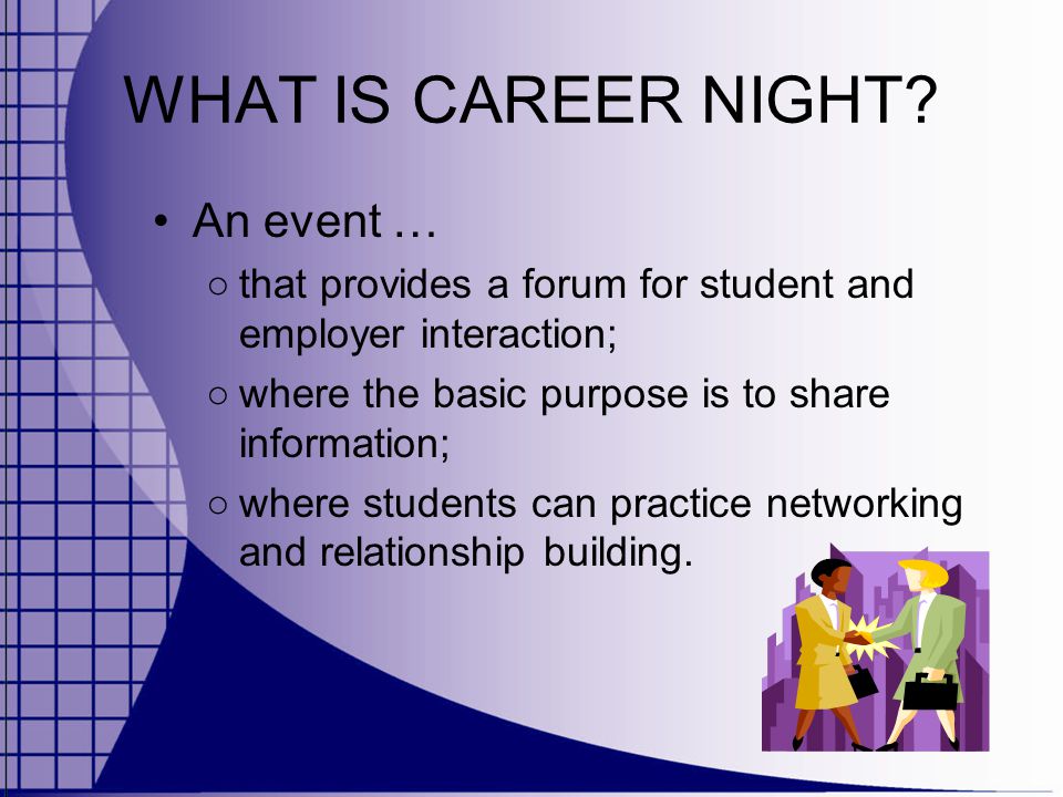 WHAT IS CAREER NIGHT.