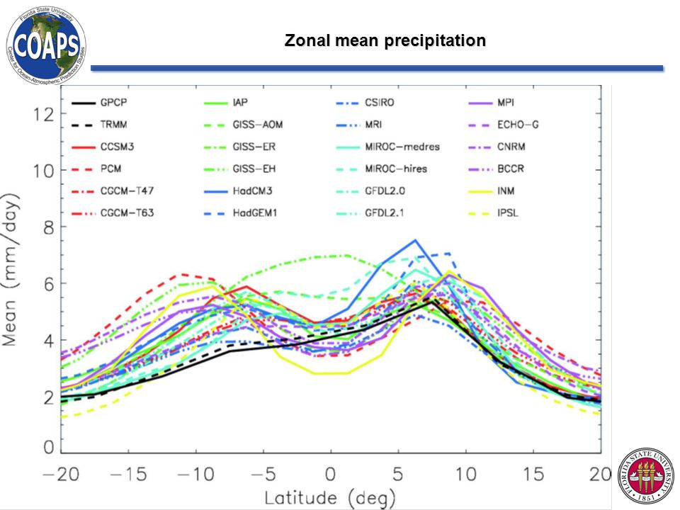Zonal mean precipitation