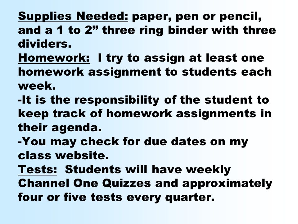 Supplies Needed: paper, pen or pencil, and a 1 to 2 three ring binder with three dividers.