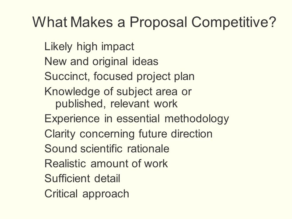 What Makes a Proposal Competitive.