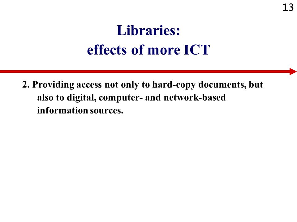 13 Libraries: effects of more ICT 2.