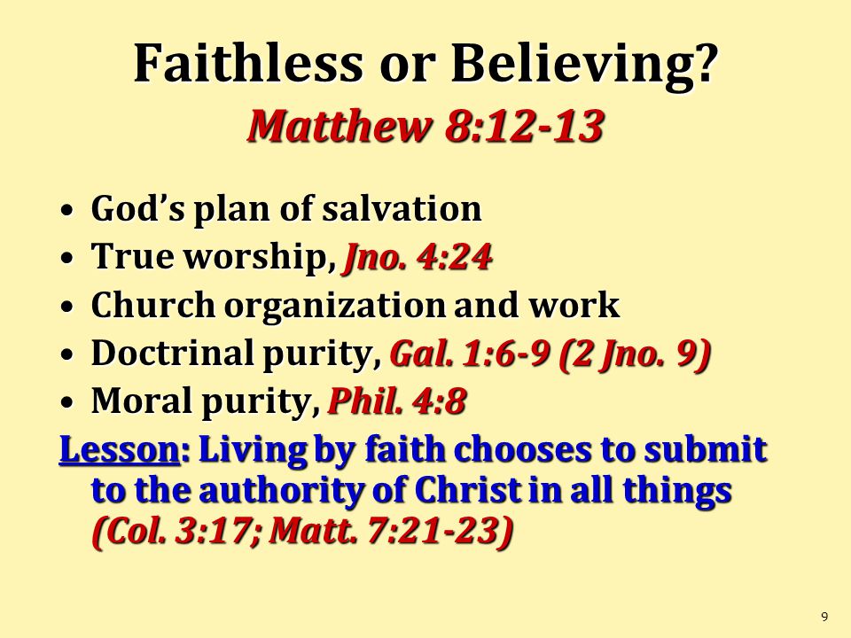 9 Faithless or Believing.