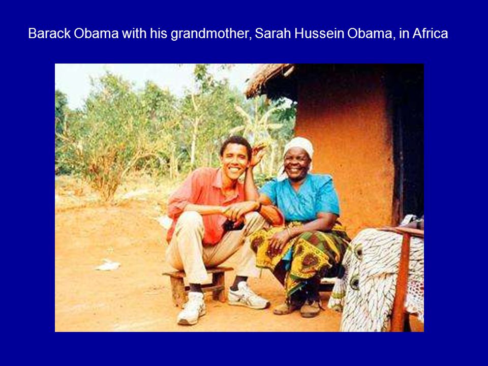 Barack Obama walks with his grandmother Sarah Hussein Obama at his father s house in Nyongoma Kogelo village, western Kenya, in Aug.
