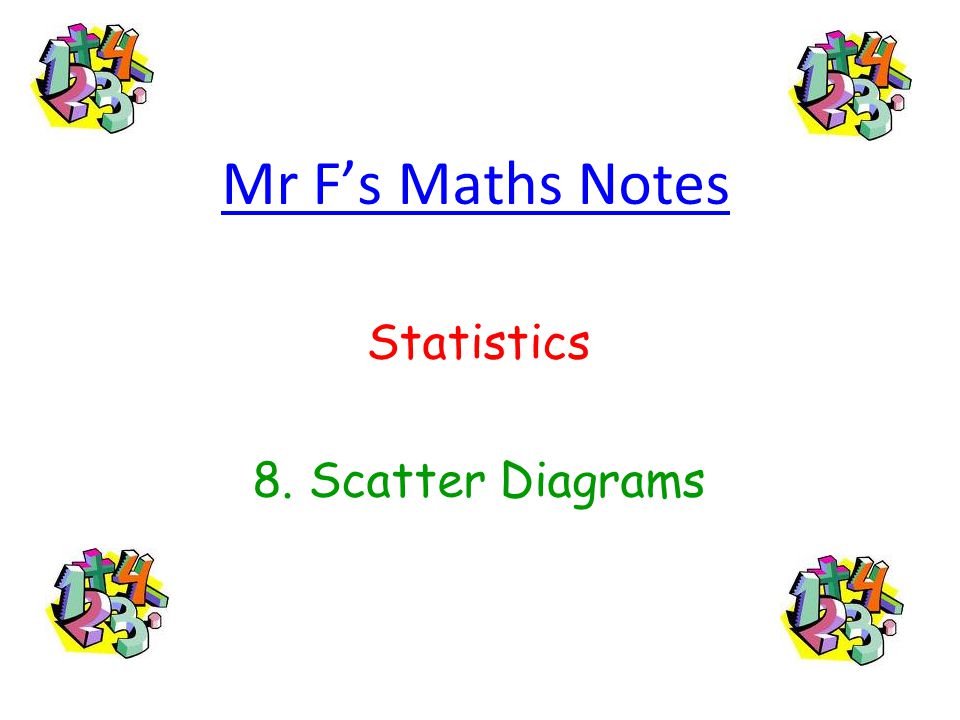 Mr F’s Maths Notes Statistics 8. Scatter Diagrams