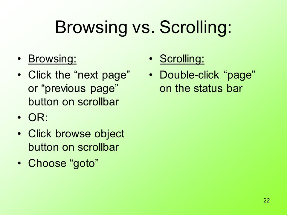 22 Browsing vs.