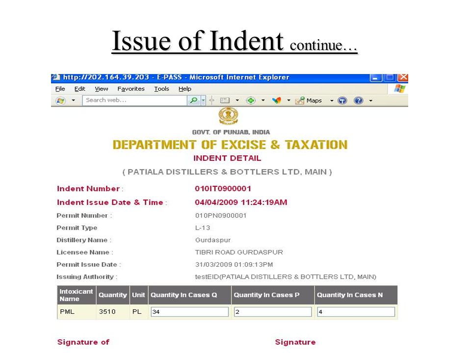 Issue of Indent continue…