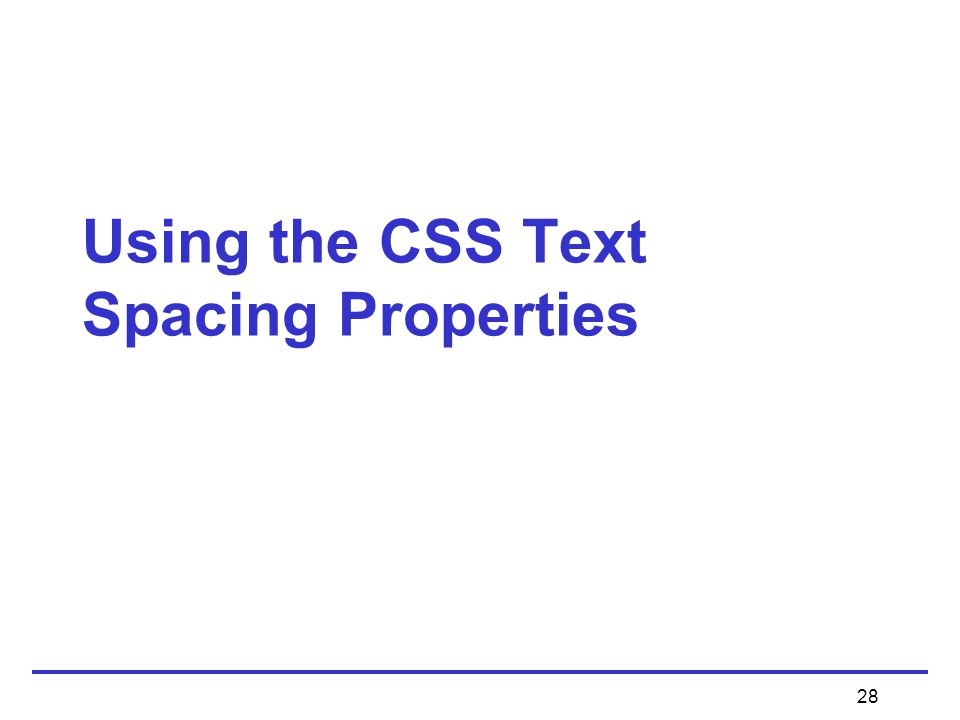 28 Using the CSS Text Spacing Properties