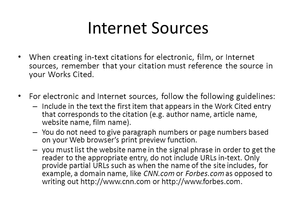 in text citations mla format for websites
