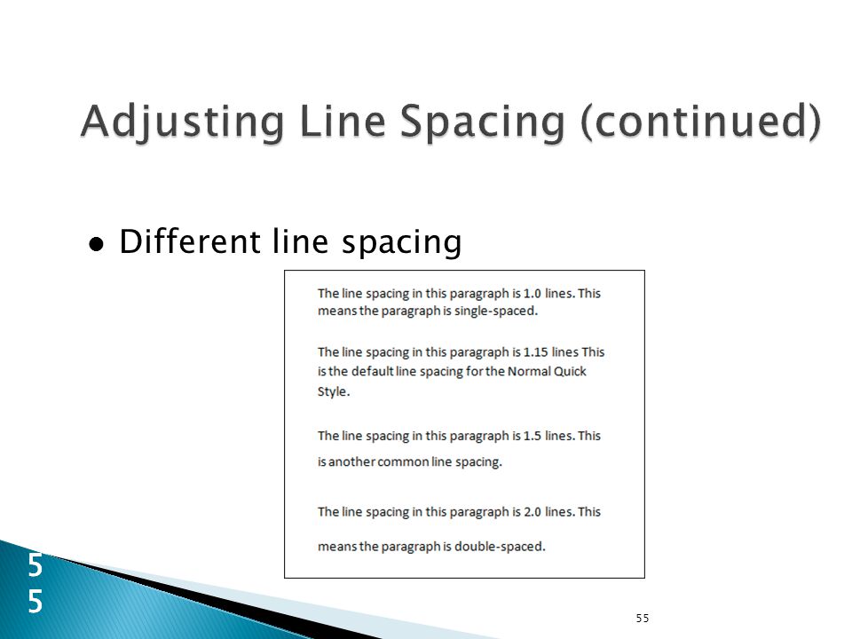 Different line spacing