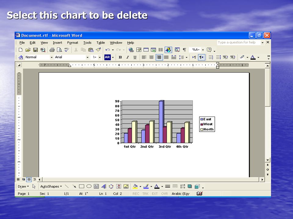Select this chart to be delete