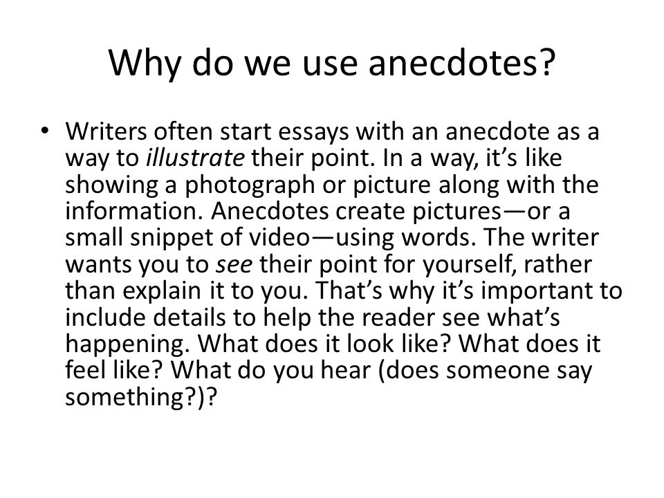 Anecdote writing essay