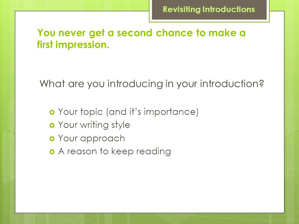 First Impressions Essay