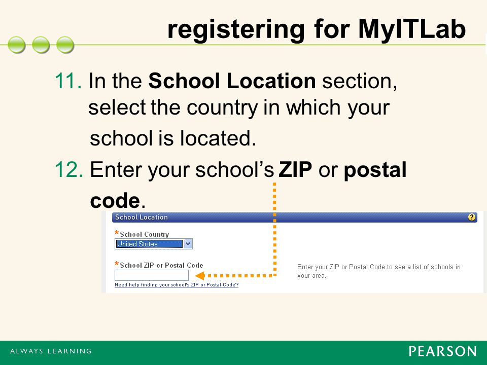 registering for MyITLab 11.