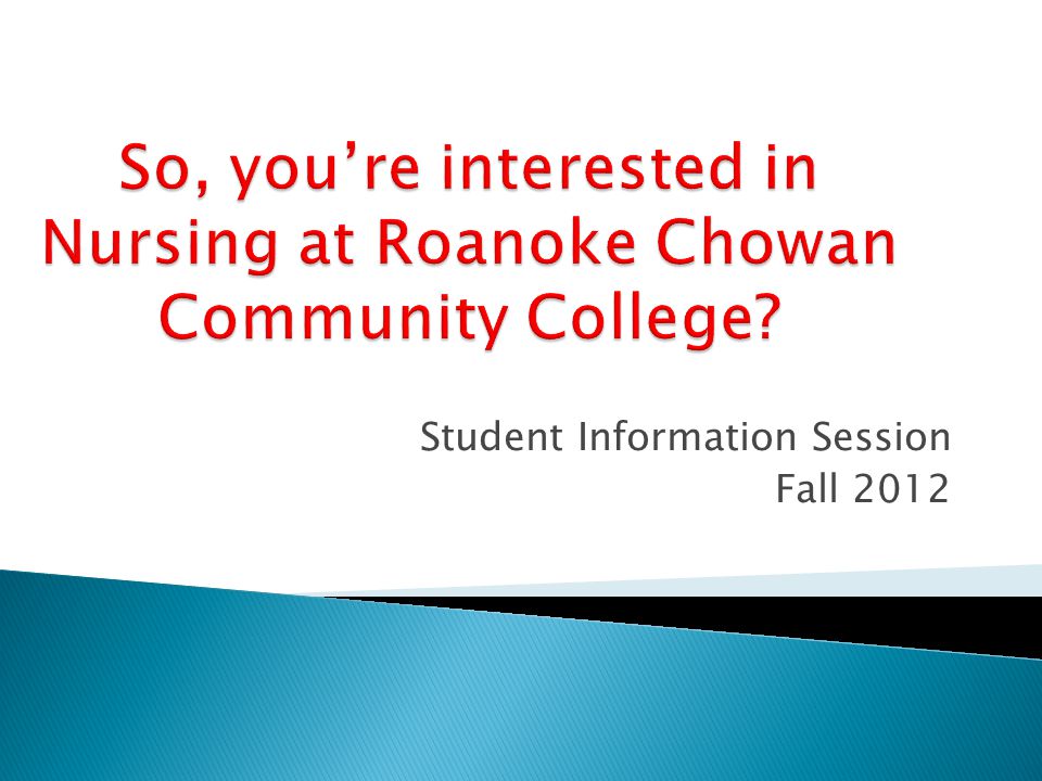 Student Information Session Fall 2012