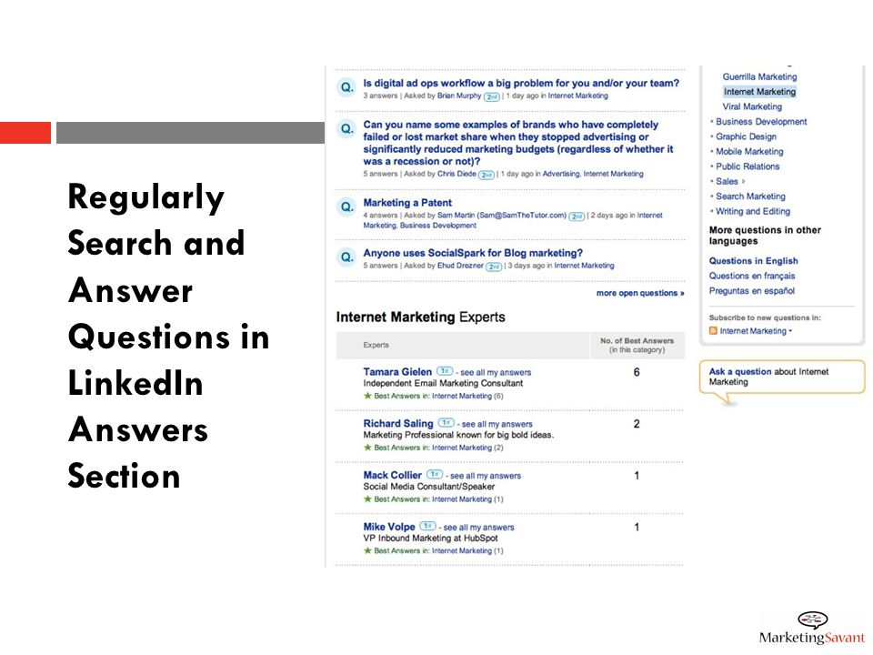 Regularly Search and Answer Questions in LinkedIn Answers Section