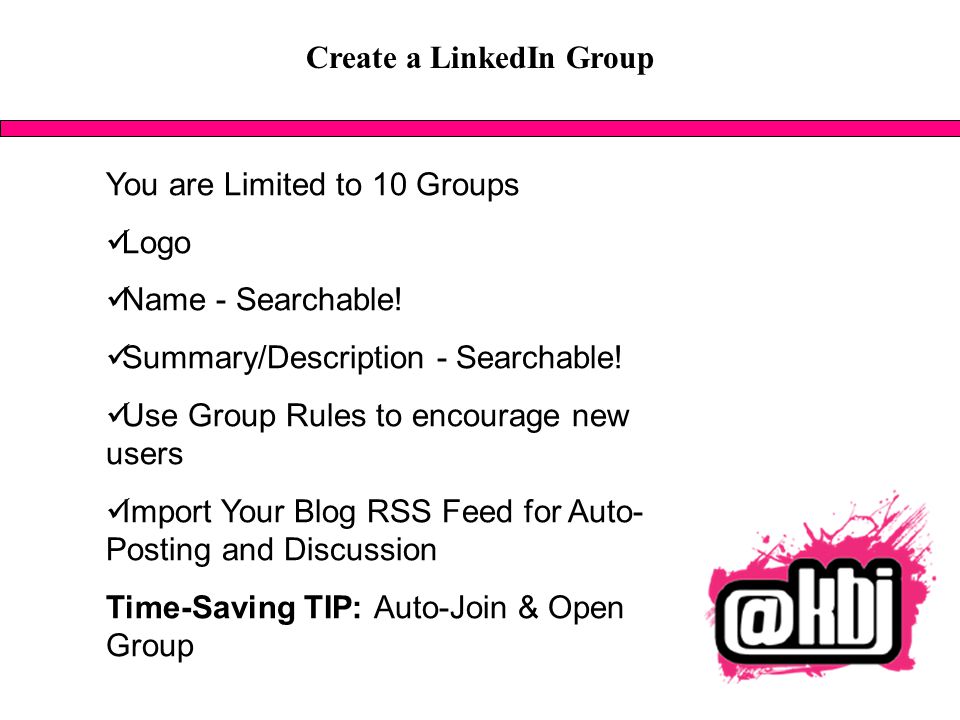 Create a LinkedIn Group You are Limited to 10 Groups Logo Name - Searchable.