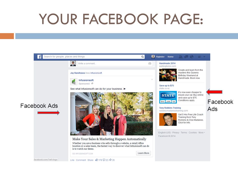 YOUR FACEBOOK PAGE: Facebook Ads Facebook Ads