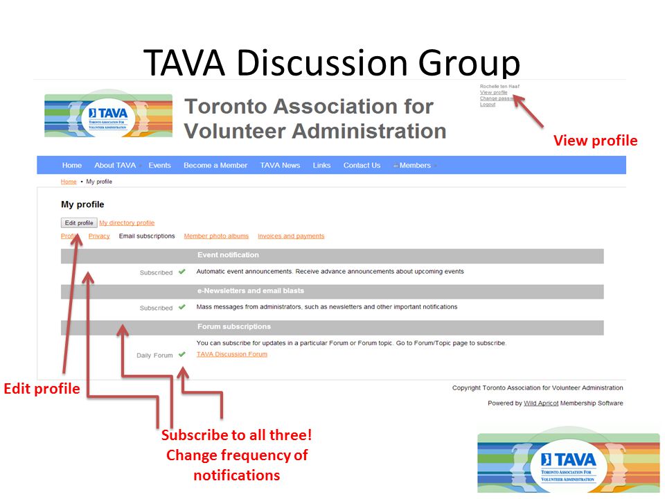 TAVA Discussion Group View profile Edit profile Subscribe to all three.