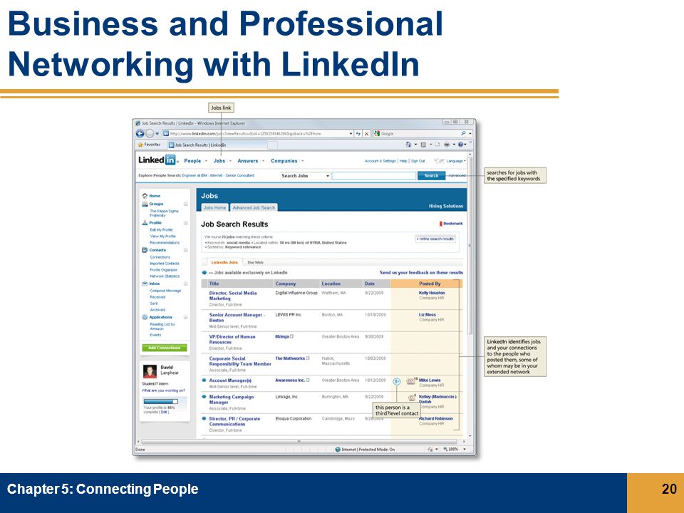 Business and Professional Networking with LinkedIn Chapter 5: Connecting People20
