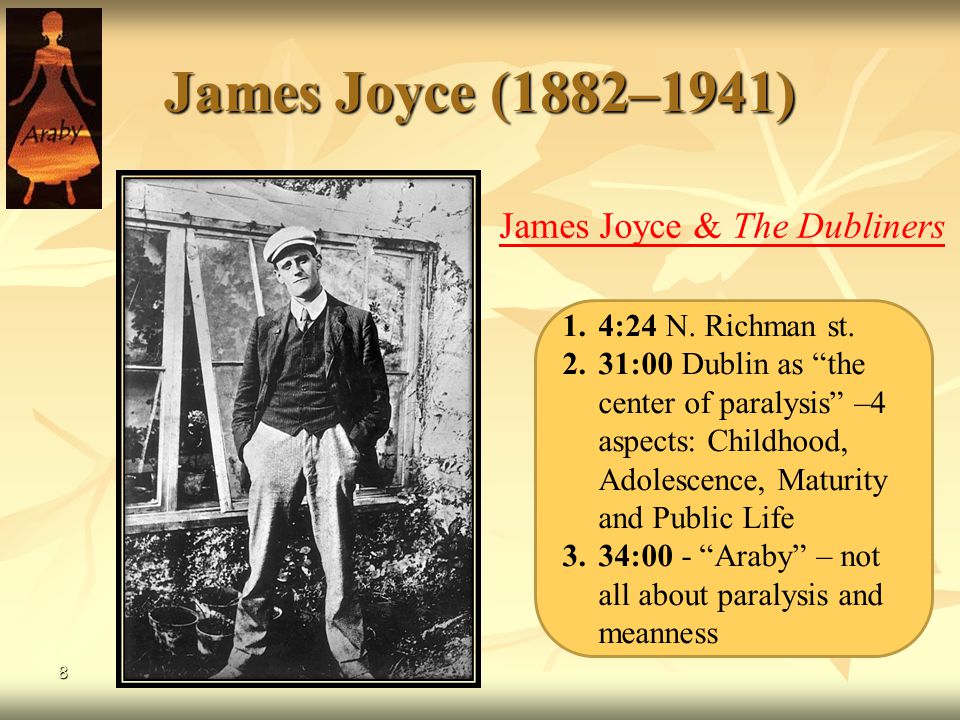 araby by james joyce and a Free summary and analysis of araby in james joyce's dubliners that won't make you snore we promise. araby by james joyce and a Free summary and analysis of araby in james joyce's dubliners that won't make you snore we promise.