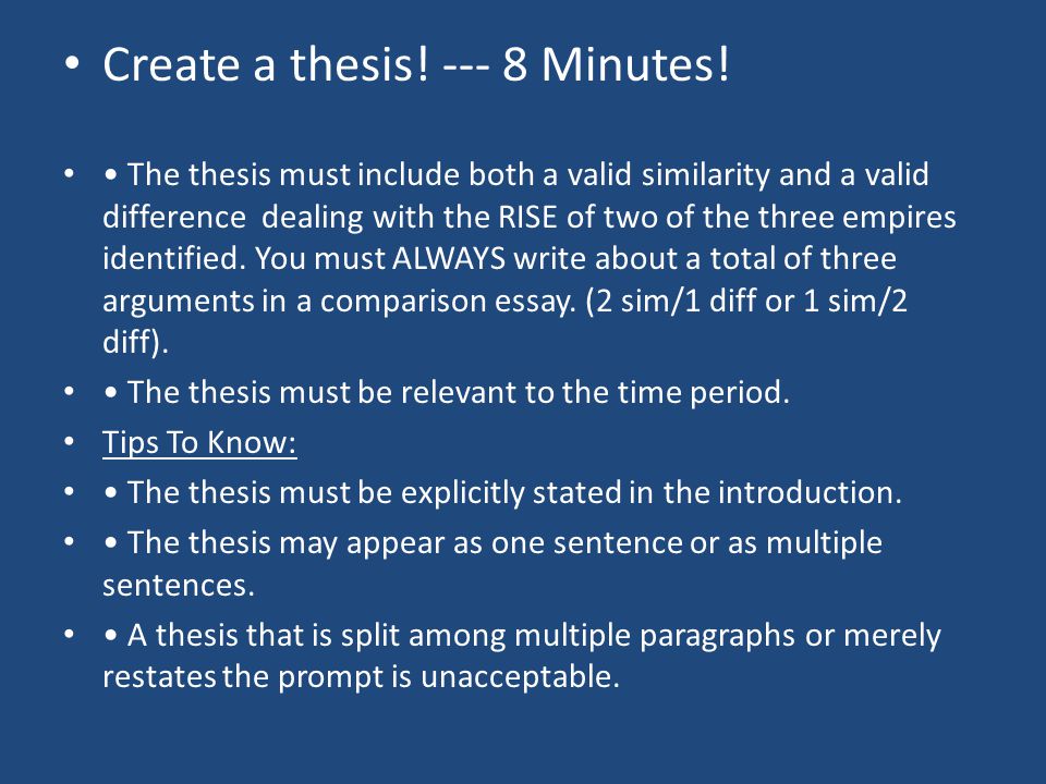 Compare Contrast Thesis Statement