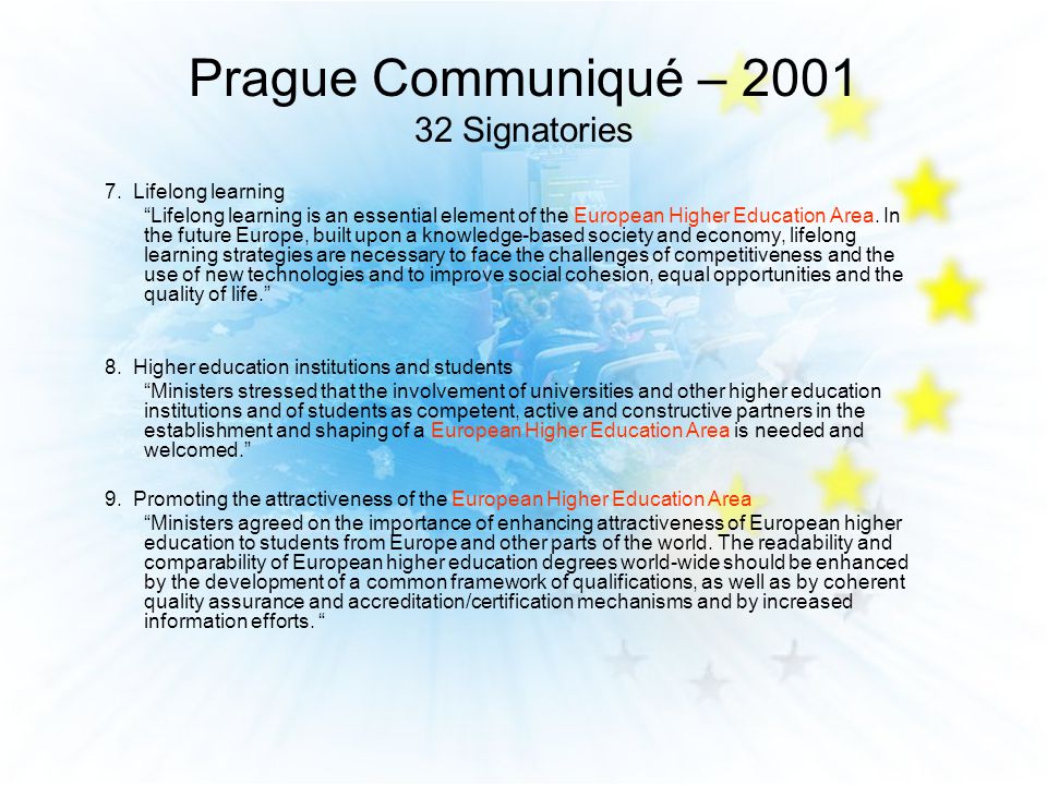 Prague Communiqué – Signatories 7.