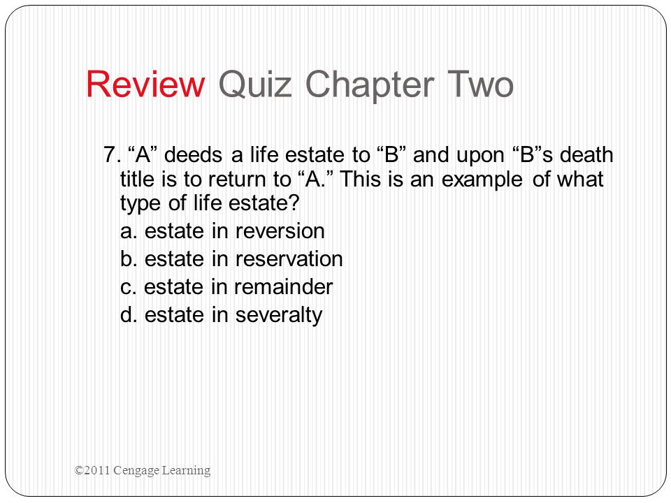Review Quiz Chapter Two 7.