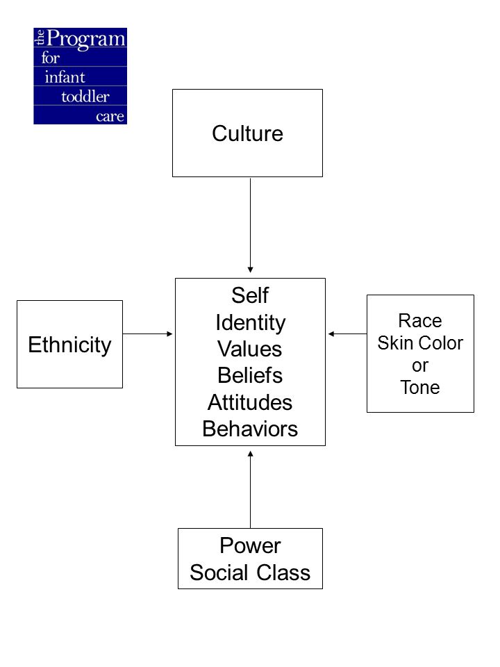 Self Identity Values Beliefs Attitudes Behaviors Culture Race Skin Color or Tone Ethnicity Power Social Class