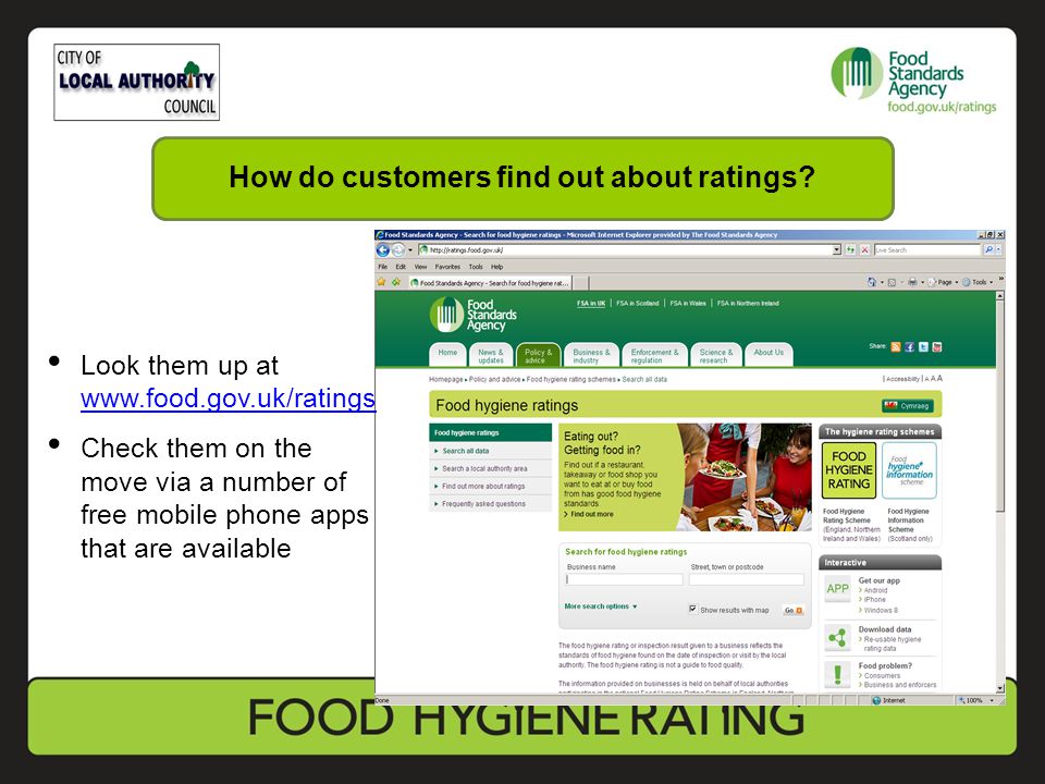 How do customers find out about ratings.