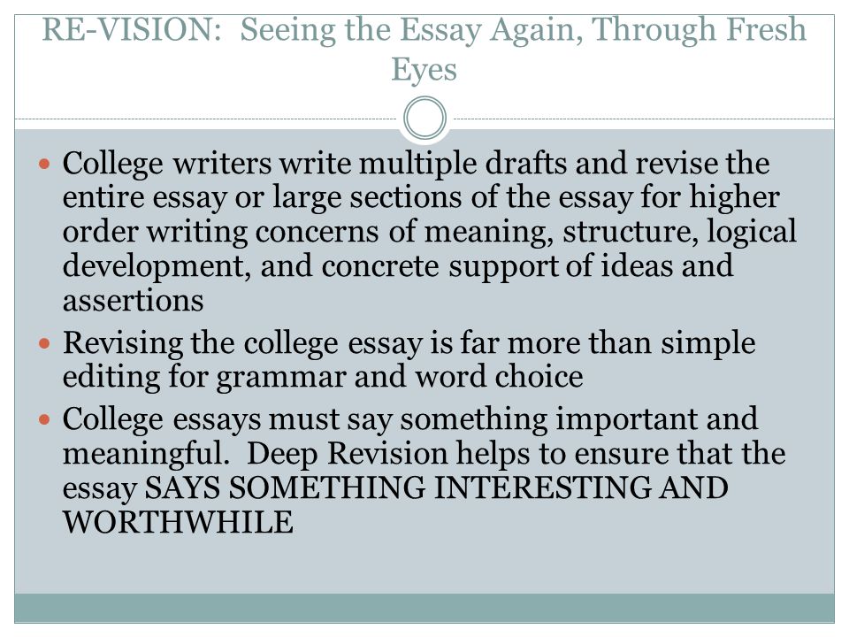 Revising Essays