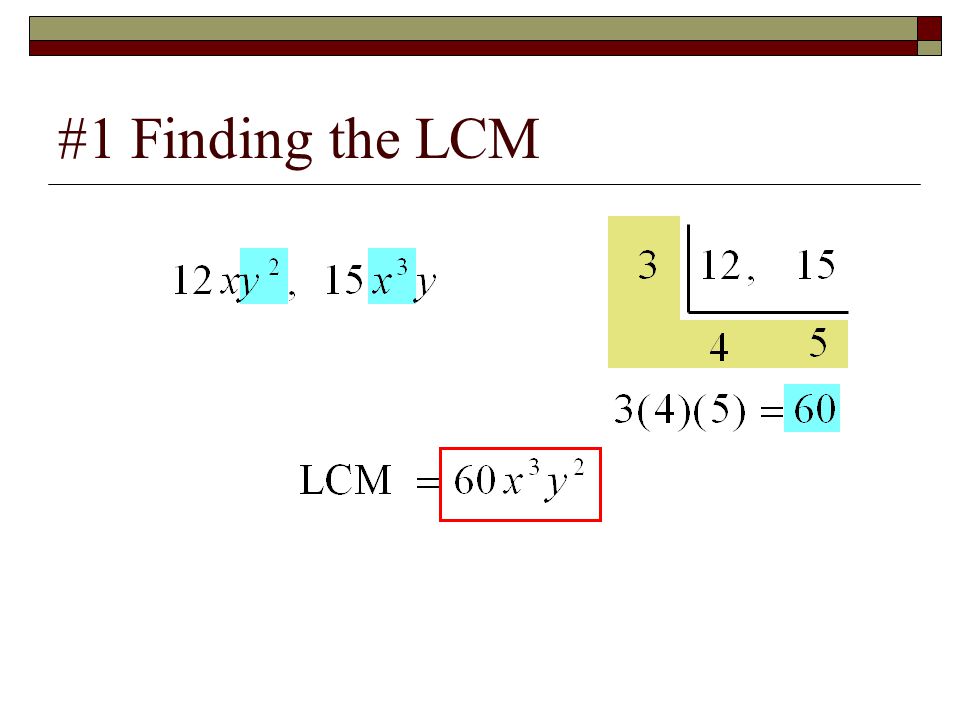 #1 Finding the LCM