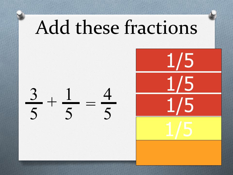Add these fractions 1/ = 4 5