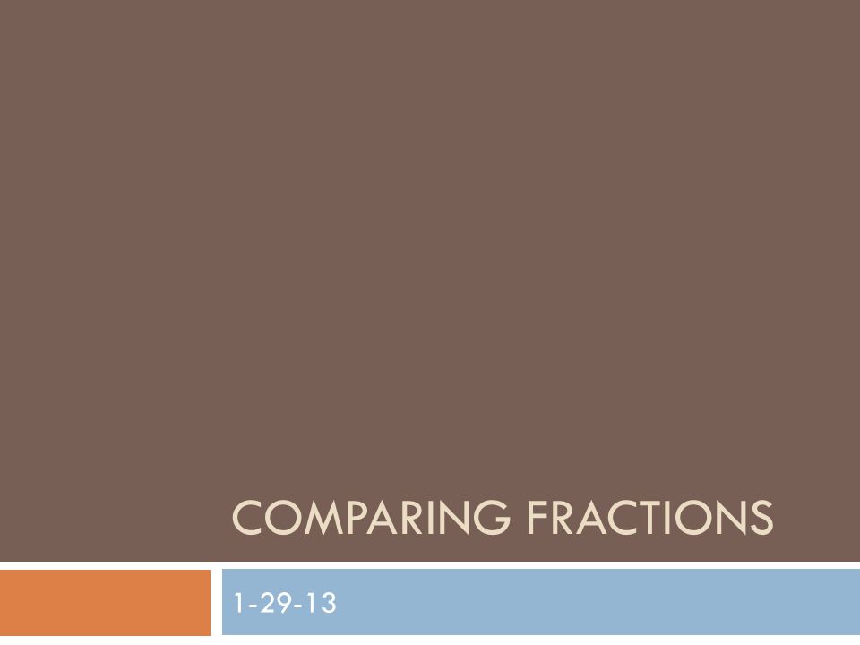 COMPARING FRACTIONS