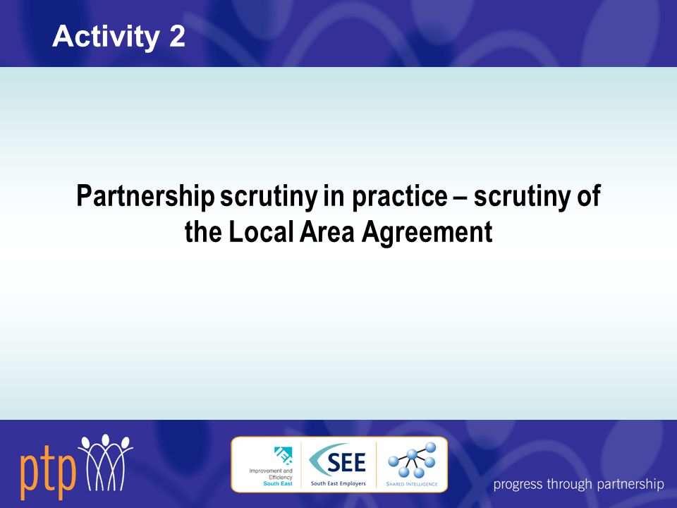 Partnership scrutiny in practice – scrutiny of the Local Area Agreement Activity 2
