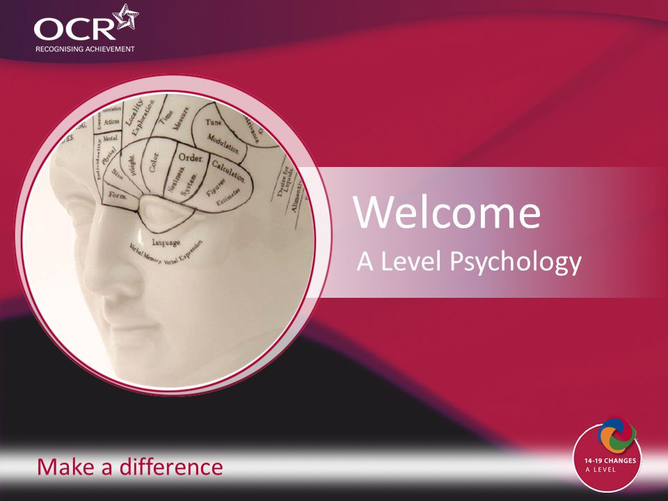Make a difference Welcome A Level Psychology